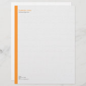 En-tête De Lettre Customisable Rayure orange simple moderne élégante simple sur (Devant / Derrière)