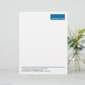 En-tête De Lettre Customisable Rectangle - bleu désert (Debout devant)