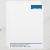 En-tête De Lettre Customisable Rectangle - bleu désert (Devant / Derrière)