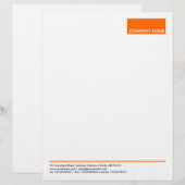 En-tête De Lettre Customisable Rectangle - orange (Devant / Derrière)