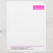 En-tête De Lettre Customisable Rectangle - rose (Devant / Derrière)