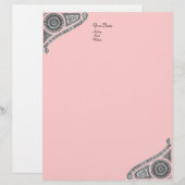 En-tête De Lettre Customisable RENAISSANCE, rose (Devant / Derrière)