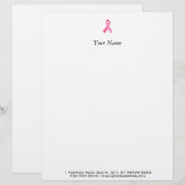 En-tête De Lettre Customisable Ruban rose (Devant / Derrière)