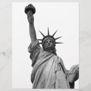 En-tête De Lettre Customisable Statue noire et blanche de la Liberté