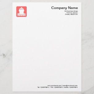 En-tête De Lettre Customisable Symbole du navire - rose tropicale