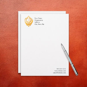 En-tête De Lettre Customisable Symbole sikh