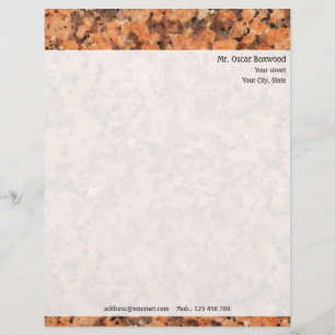 En-tête De Lettre Customisable Texture personnalisée de roche avec l'adresse de
