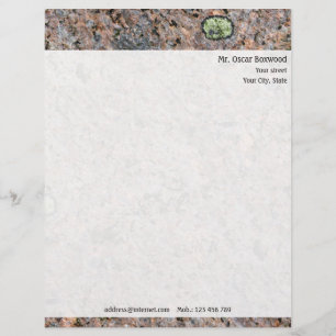En-tête De Lettre Customisable Texture personnelle de roche avec l'adresse de