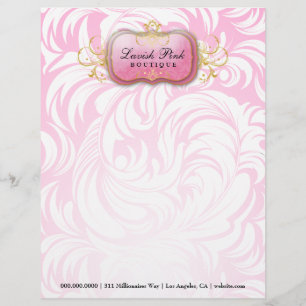 En-tête De Lettre Customisée 311-Lavish rose - arrière - plan rose de l'en-tête