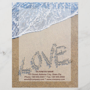 En-tête De Lettre Customisée Amour dans le papier à lettres écrit de sable