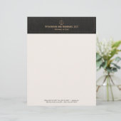 En-tête De Lettre Customisée Avocat Justice Scale Black Linen (Debout devant)