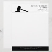 En-tête De Lettre Customisée Avocats de Gavel Noir & Blanc (Devant / Derrière)