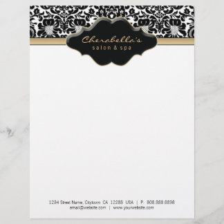 En-tête De Lettre Customisée Beige de damassé d'en-tête de lettre de spa de