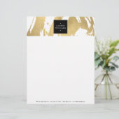 En-tête De Lettre Customisée Brochures Abstraites Faux Gold en blanc (Debout devant)
