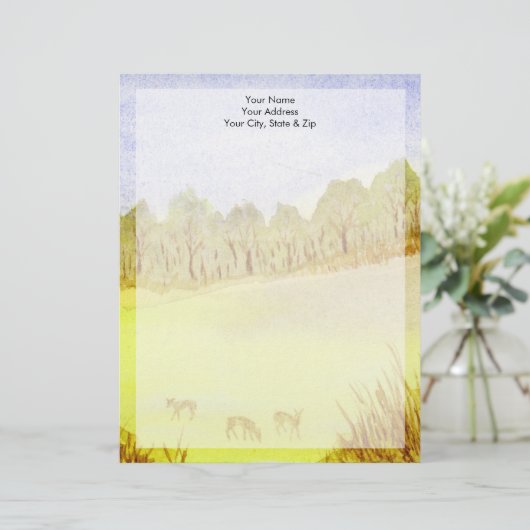 En-tête De Lettre Customisée Cerf (Debout devant)