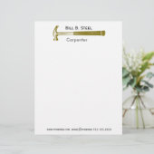 En-tête De Lettre Customisée Charpentier professionnel de constructeur de (Debout devant)