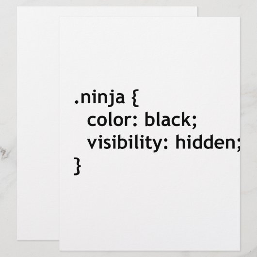 En-tête De Lettre Customisée code ninja, script (Devant / Derrière)