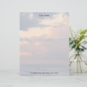 En-tête De Lettre Customisée Coucher de soleil sur l'océan, (Debout devant)