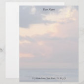 En-tête De Lettre Customisée Coucher de soleil sur l'océan, (Devant / Derrière)