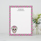 En-tête De Lettre Customisée Crâne mexicain de sucre (Debout devant)