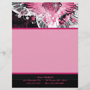 En-tête De Lettre Customisée Dance Music Disco Ball Piano Letterhead papeterie
