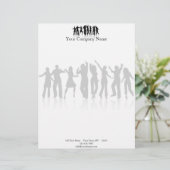 En-tête De Lettre Customisée Danseurs en noir et blanc (Debout devant)