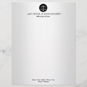 En-tête De Lettre Customisée Échelles de justice   Bureau du droit