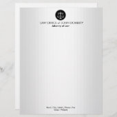 En-tête De Lettre Customisée Échelles de justice | Bureau du droit (Devant / Derrière)