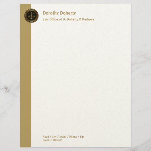 En-tête De Lettre Customisée Échelles d'or parfaites de CABINET JURIDIQUE de la (Devant)