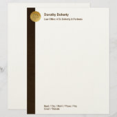 En-tête De Lettre Customisée Élégantes échelles de justice| BUREAU DU DROIT (Devant / Derrière)