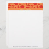EN-TÊTE DE LETTRE CUSTOMISÉE EN-TÊTE CUISINE ROUGE ET ORANGE (Devant / Derrière)