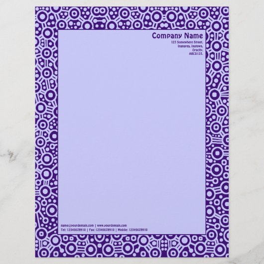 En-tête De Lettre Customisée ET Circuité - Violet foncé sur Hex CCFF (Devant)
