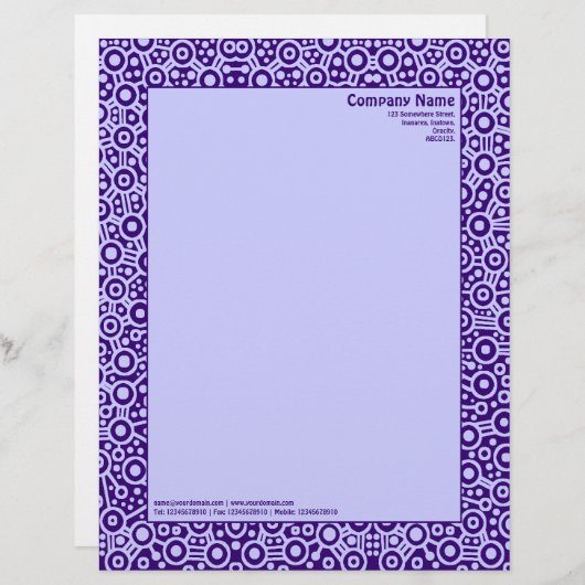 En-tête De Lettre Customisée ET Circuité - Violet foncé sur Hex CCFF (Devant / Derrière)
