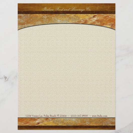 En-tête De Lettre Customisée Exécutif fait sur commande en pierre de la Toscane (Devant)