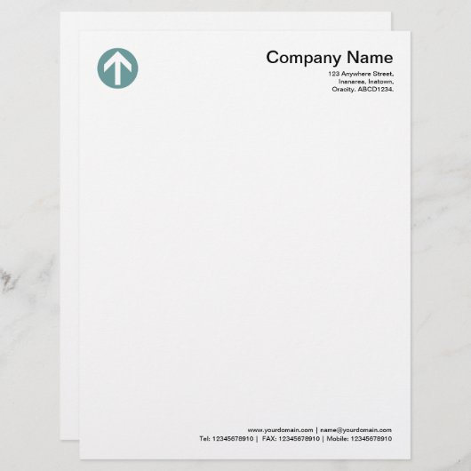 En-tête De Lettre Customisée Flèche cerclée - Vert océan (Devant / Derrière)