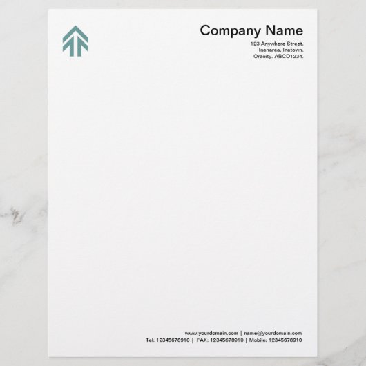 En-tête De Lettre Customisée Flèche - Vert océan (Devant)