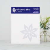 En-tête De Lettre Customisée Fleur - Bleu foncé (Debout devant)