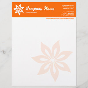 En-tête De Lettre Customisée Fleur - Orange