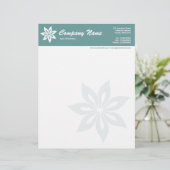 En-tête De Lettre Customisée Fleur - Vert océan (Debout devant)