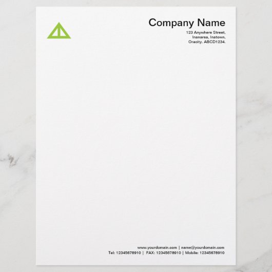 En-tête De Lettre Customisée Forme triangulaire 02 - Vert martien (Devant)
