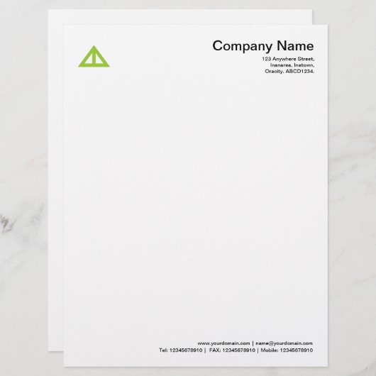 En-tête De Lettre Customisée Forme triangulaire 02 - Vert martien (Devant / Derrière)