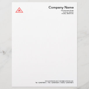 En-tête De Lettre Customisée Forme triangulaire - Rose tropical