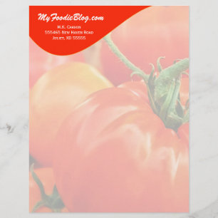 En-tête De Lettre Customisée Grosse Tomate Rouge Personnalisé Amateur de Nourri