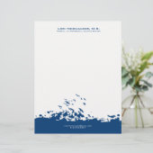 En-tête De Lettre Customisée Illustration Des Oiseaux Volants Bleus Et Blancs D (Debout devant)