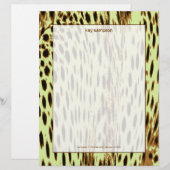 En-tête De Lettre Customisée Impression guépard, fond de céleri (Devant / Derrière)