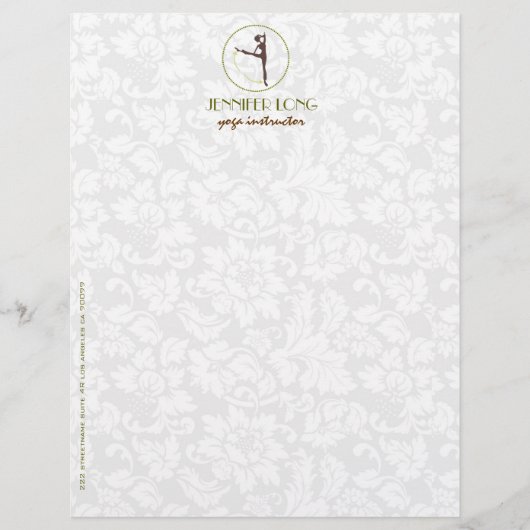 En-tête De Lettre Customisée Instructeur Brown De Yoga Vert Et Blanc (Devant)