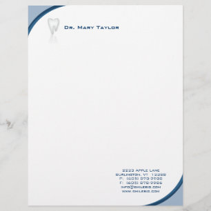 En-tête De Lettre Customisée Logo bleu de courbe de papeterie molaire dentaire