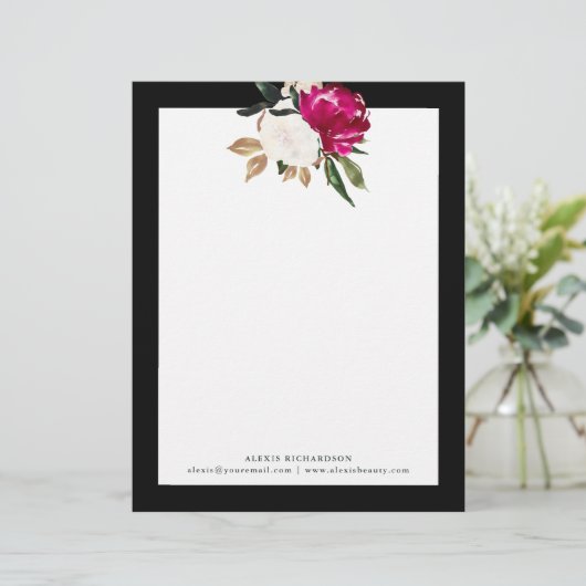 En-tête De Lettre Customisée Magnolia peinte (Debout devant)