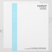 En-tête De Lettre Customisée Marge linéaire - bleu ciel (Devant / Derrière)