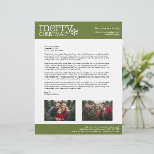 En-tête De Lettre Customisée Noël - Lettre de vacances annuelle avec photos